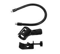 Warmhm Microphone Stand for Desk Gooseneck Adjustable Direction Flexible Iron and Abs with Microphone Clip Simple Concise Design for Live Streaming