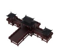 Warmhm Miniature Asian Ancient Pavilion Figurine for Zen Garden and Aquarium Traditional Chinese Architecture Micro Landscape Ornament Compact Outdoor Bonsai Decor Space-saving Tabletop