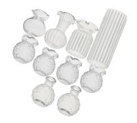 Warmhm Miniature Flower Vase Small Ribbed Bud Vases for Dollhouse Accessories Micro Landscape DIY Projects Table Centerpieces Office Desk Decor