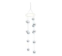 Warmhm Mirrored Disco Ball Wind Chime for Indoor Outdoor Decor Hanging Silver Ornament for Garden Patio Party Reflective Hanging Disco Ball Decoration for Wedding Stage and Festive