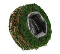 Warmhm Moss Flower Pot Garden Succulent Pots Gardening Vase Round Planter Planting Flower Arranging Containers Rustic Bucket Plant Dried Moss Green