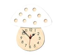 Warmhm Mushroom Wall Clock Hanging Clock for Home Cartoon Design Silent Non-ticking for Living Room Bar Cafe