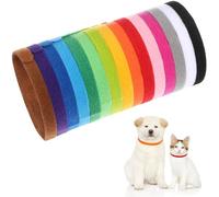 Warmhm Newborn Puppy and Kitten Identification Collar in Nylon Double-faced Pile 15pcs and Comfortable Fit, Multi-colour Design Suitable for Tracking Growth and Daily Use for Tracking