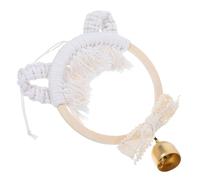 Warmhm Nordic Handwoven Cat Bell Pendant Pet Wall Decor Bell Ornament for Home DIY Hanging Cat Accessory