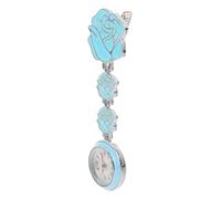 Warmhm Nursing Pocket Watch with Rose Pattern Flower Design Clip-on Hanging Nurse Fob Watch for Medical Professionals for Nurses and Students