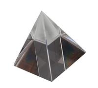 Warmhm Optical Glass Pyramid Prism Clear Crystal Four Sides Multi Faceted for Physics Experiments Rainbow Light Refraction Desk Ornament Home Decor