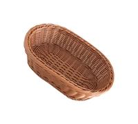Warmhm Oval Woven Basket for Fruit and Vegetables with Open Design, Water-rinsable Desktop Organizer Suitable for Room in The House