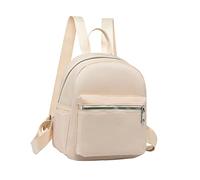 Warmhm Oxford Fabric Backpack Women Casual Mini Travel Knapsack Student Backpack Beige Lightweight School Bag