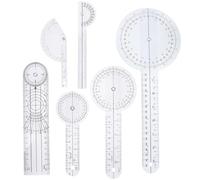 Warmhm Plastic Angle Ruler Goniometer Set for Tracking Progress 6pcs for Evaluation and Accurate Measurement of Patient's Joints and Limbs, Easy to Carry Plastic Protractor Ruler