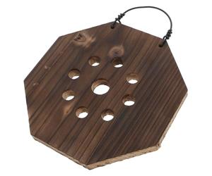 Warmhm Platycerium Wall Planter Carbonized Solid Wood Board for Indoor Vertical Garden, Fern and Orchid Mounting Display, Small Succulent Wall Decor, Octagonal Panel