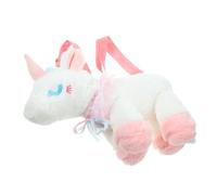 Warmhm Plush Unicorn Cartoon Crossbody Pouch for Women Cute Mini Shoulder Handbag for Shopping Outings and Photos Soft Fluffy Design Zipper Closure for Friends and Young