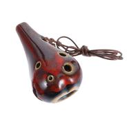 Warmhm Portable 6-hole Ceramic Ocarina Large Size Wind Instrument Beginner Practice for Boys and Girls Adults Random Color