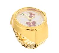 Warmhm Portable Finger Watch Ring with Retro Design Comfortable Wear-Resistant Red Butterfly Decoration Stylish Gathering Supply for Fashionable People