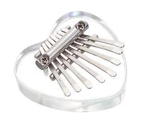 Warmhm Portable Mini Kalimba Thumb Piano 8 Note Finger Piano Colorful Heart Shape for Beginners and Music Lovers Includes Tuning Hammer and Carry Bag