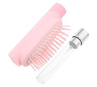 Warmhm Portable with Built-in 10ml Water Spray Hair Spray Brush Soft Bristle Rounded Comb for Frizz Control and Detangling, Time-saving Plastic Hairbrush for Travel and Gym Use by Women