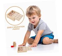 Warmhm Portable Wooden Toe Game for Family Educational Puzzle for Travel Enhances Cognitive and Strategic Skills Organized Box Design for Easy Storage and Interaction