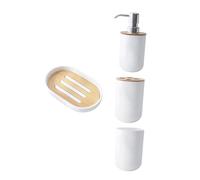 Warmhm Practical Bathroom Accessory Set with Ergonomic Design, White Plastic Material, for Home and Bathroom Storage, Contemporary Bath Supplies for Family Use