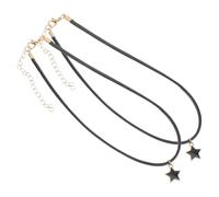 Warmhm Punk Star Choker Necklace for Men Women Harajuku Style Black Leather Strap Gothic Jewelry with Triangle Motif Birthday Xmas