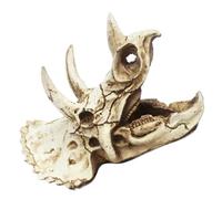 Warmhm Realistic Dinosaur Skull Ornament for Aquarium Decor Resin Fake Skeleton Model Unique Shrimp Hide Place Fish Tank Landscape Decoration and Office Display