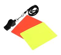 Warmhm Referee Cards Set Lightweight Pvc Material with Red and Yellow Cards Includes Whistle and Lanyard, Easy to Take and Store for Football Match for Sports Referee and Running