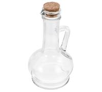 Warmhm Refillable Glass Olive Oil Bottle 250ml with Wood Lid Easy to Use for Vinegar and Water in Kitchen Cooking