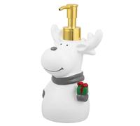 Warmhm Refillable Xmas Soap Dispenser with Stable Placement and Antislip Base, Plastic Reindeer Shape Liquid Hand Soap Pump Bottle for Kitchen and Bathroom, Festive Design for Holiday Use