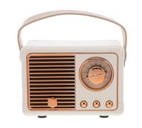 Warmhm Retro Mini Portable Wireless Speaker White, Vintage Wireless Subwoofer with Sound, Compact Travel and Outdoor Speaker for Hiking, Camping, and Events