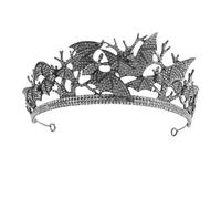 Warmhm Retro Rhinestone Bridal Headdress Crown for Women Durable Alloy Bat Tiara Halloween Party Headpiece Unique Spooky Queen Design for Festival and Wedding