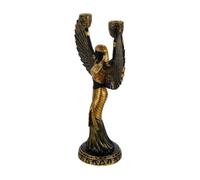 Warmhm Retro Style Ancient Egyptian Candle Holder Decorative Standing Candle Stand for Home Decor Vintage Black and Gold Design for Bars Cafes and Giving