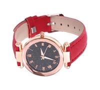 Warmhm Roman Dial Women's Watch Leather Strap Elegant Design for Leisure Occasions Quartz Movement Timepiece