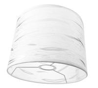 Warmhm Round Cloth Lampshade Silver Striped 25cm Cylinder Lamp Cover Household Table Lamp Shade Replacement Universal Light Accessory