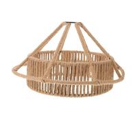 Warmhm Rustic Industrial Lampshade Wrapped Hemp Rope Iron Frame Vintage Chandelier Shade for Table Floor Hanging Wall Sconce Khaki Lighting Fixture