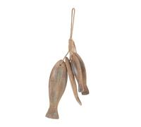 Warmhm Rustic Wood Fish Wall Hanging Ornaments Natural Wooden Finish Handmade Coastal Lake House Decor Mediterranean Style DIY Craft Accent for Nautical Cottage and Restaurant Wall