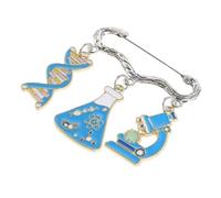 Warmhm Science Brooch Pin Set Dna Microscope Beaker Enamel Badge for Scientists Laboratory Party Favors Back to School Lapel Jewelry Accessory
