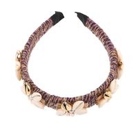 Warmhm Seashell Pearl Headband for Women Comfortable Wide Beach Hairband Wedding Bride Hair Accessories Minimalist Fresh Design Sensitive Skin Friendly Durable Build