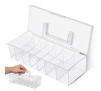 Warmhm Seed Organizer Box with Dividers Portable Seed Packet Storage Box Envelope Storage for Organization Bin Transparent Plastic Holder for Garden Use