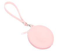 Warmhm Silicone Coin Purse for Women with Zipper and Wrist Strap, Small Portable Change Pouch, Pink Mini Coin Wallet Suitable for and Travel