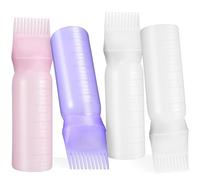 Warmhm Silicone Hair Dye Applicator Bottles for Hair Colour Application 4 Pcs with Comb Root Brush Multi-purpose and Easy to Use for Home and Salon