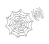 Warmhm Silver Carbon Steel Spider Web Embossing Die Cutting Mold for Scrapbooking and Handmade Themed Invitations, for Halloween DIY Crafts and Card Making