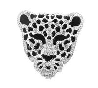 Warmhm Silver Leopard Head with Crystal Rhinestones Metal Decorative Car Outlet Clip Car Air Freshener Vent Clip Aromatherapy for Stylish Decorating