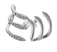 Warmhm Small Sterling Claw Ear Studs for Women Lightweight Curved Earrings with Cubic Zirconia Delicate Tiny Jewelry for Birthday Wedding Graduation and Daily Wear