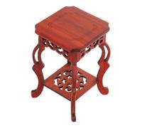 Warmhm Small Wooden Plant Stand Square Bonsai Pedestal for Indoor Vase Display Antique Style Flower Pot Base for Living Office Tea House Decor Versatile Holder for Succulents and