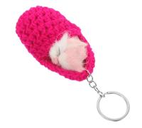 Warmhm Soft Plush Sleeping Cat Keychain Bag Charm Pendant Cute Handbag Accessory for Women and Teens Cozy Pendant for Keys and Bags Adorable Cat Decoration