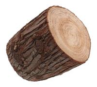 Warmhm Solid Pine Wood Stump Side Table, 20cm Height Rustic Tree Trunk Display Stand, Natural Wood Pillar Base for Home Décor and Plant Holder
