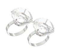 Warmhm Sparkling Wedding Ring Props 2pcs Large Fake Diamond Ring for Wedding Decorations Engagement Party