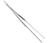 Warmhm Stainless Steel Kitchen Food Tweezer Matte Finish with Hook Straight Tip Precision Cooking Tongs for Restaurant Buffet BBQ Fish Bone Removal and Food Plating