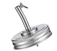 Warmhm Stainless Steel Pour Spout Lid for Liquor and Oil Dispenser Easy to Use Replacement for Mason Jars Soy Sauce Vinegar and Cooking Wine