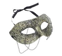 Warmhm Steampunk Half Face Mask with Chain for Men and Women Plastic Mechanical Masquerade Accessory for Halloween Cosplay Mardi Gras and Theatrical Performances