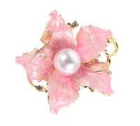 Warmhm Stylish Pearl Peony Brooch Pin for Women Elegant Alloy Floral Accessory for Weddings Banquets and Everyday Wear Enhances Any Outfit with Touch of Sophistication