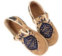Warmhm Summer Ethnic Style Embroidered Linen Flat Shoes for Women Handmade Breathable Casual Footwear Lightweight and Comfortable Summer Slip-ons Dark Blue